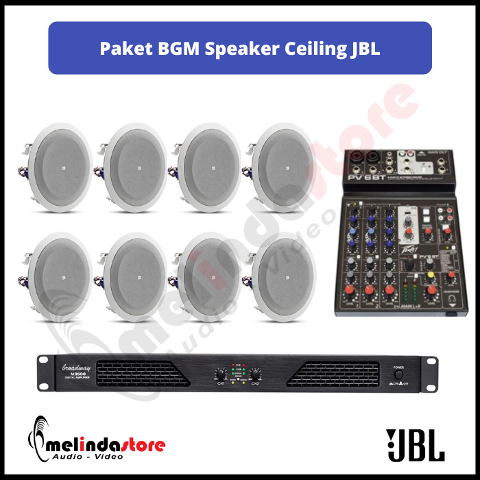 Paket Soundsystem Background Music Speaker Ceiling JBL - 8 Speaker